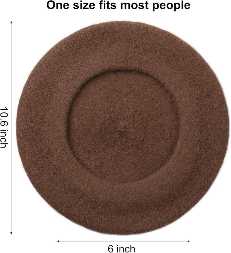 Sumolux Women Beret Hat Wool Vintage French Solid Color Classic Winter Cap - Image 4